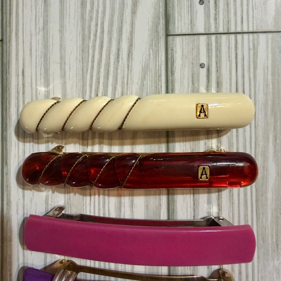 Lot of 7 vintage barrettes Made in France 3 1/2” long - Picture 3 of 5